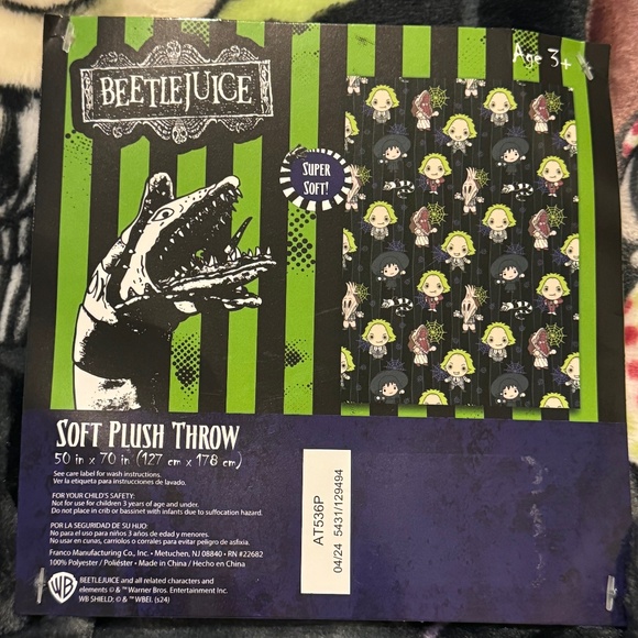 BEETLEJUICE | NWT Soft Plush Throw - Picture 2 of 8